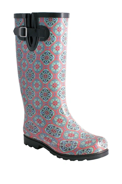 Nomad Footwear Puddles Waterproof Rain Boot In Pink/mint Tile
