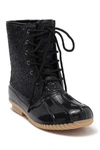 Sugar Glitter Duck Boot In Black W/glitter