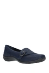 Easy Street Cinnamon Womens Faux Suede Slip On Loafers In Navy