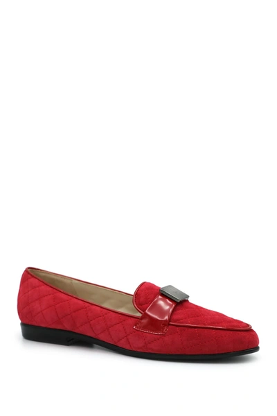 Amalfi Ortisei Quilted Pointed Toe Flat In Red