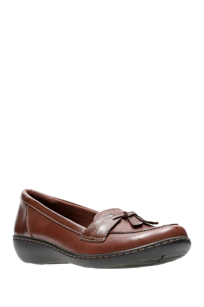Clarks Collection Women's Ashland Bubble Flats Women's Shoes In Brown Leather