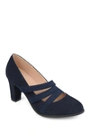 Journee Collection Journee Collectoin Loren Block Heel Pump In Navy