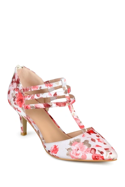 Journee Collection Pacey T-strap Pump In Floral