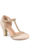 Journee Collection Journee Olina T-strap Pump In Nude