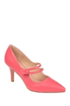 Journee Collection Journee Sidney Pointed Mary Jane Pump In Coral