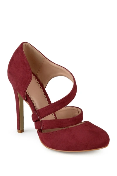 Journee Collection Journee Zeera Dual Strap Pump In Wine