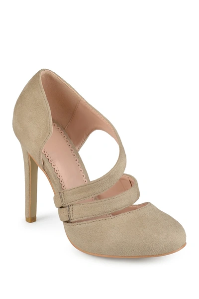 Journee Collection Journee Zeera Dual Strap Pump In Taupe