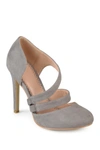 Journee Collection Journee Zeera Dual Strap Pump In Grey
