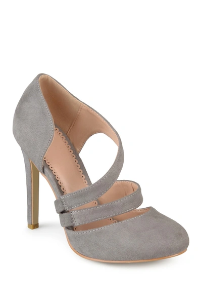 Journee Collection Journee Zeera Dual Strap Pump In Grey
