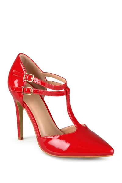 JOURNEE COLLECTION JOURNEE COLLECTION TRU PATENT T-STRAP PUMP,052574672084