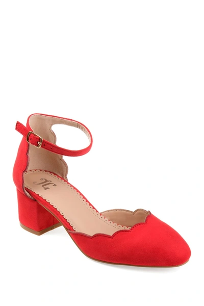 Journee Collection Journee Edna Scallop Trim Pump In Red