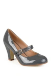 Journee Collection Journee Wendy Patent Mary Jane Pump In Grey