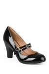 Journee Collection Journee Wendy Patent Mary Jane Pump In Black