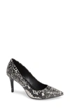 CALVIN KLEIN GAYLE SHINY SNAKE EMBOSSED LEATHER PUMP,192675275514