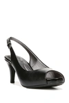 Lifestride Teller Womens Embossed Slingback Ankle Strap In Black