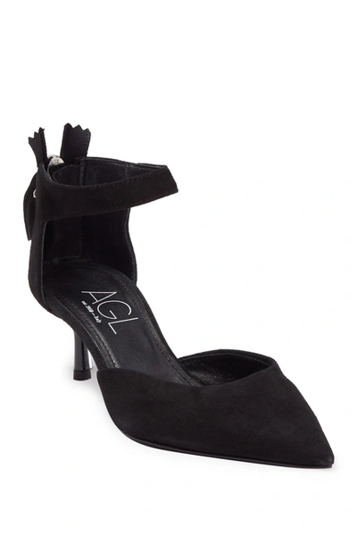 Agl Attilio Giusti Leombruni Pointed Toe Suede Pump In Black Suede