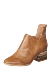 Antelope Leather Block Heel Bootie In Taupe