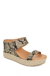Journee Collection Alissa Espadrille Platform Slide Sandal In Snake