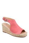 Journee Collection Crew Espadrille Wedge Sandal In Coral