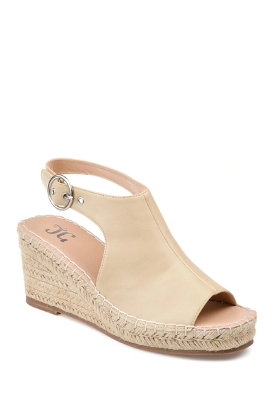 Journee Collection Journee Crew Espadrille Wedge Sandal In Nude