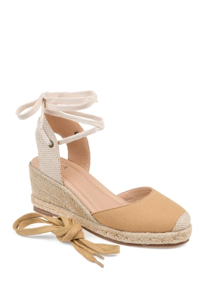 Journee Collection Journee Monte Wedge Espadrille In Tan