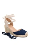Journee Collection Journee Monte Wedge Espadrille In Blue