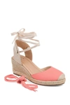 Journee Collection Journee Monte Wedge Espadrille In Coral