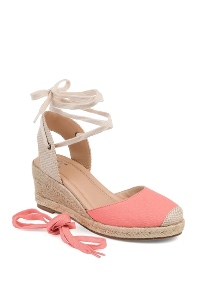Journee Collection Journee Monte Wedge Espadrille In Coral