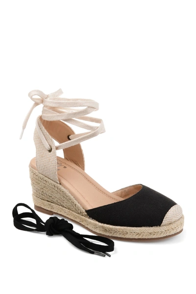 Journee Collection Journee Monte Wedge Espadrille In Black