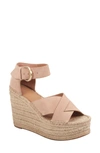 Marc Fisher Ltd Amari Ankle Strap Espadrille Wedge In Lino Suede