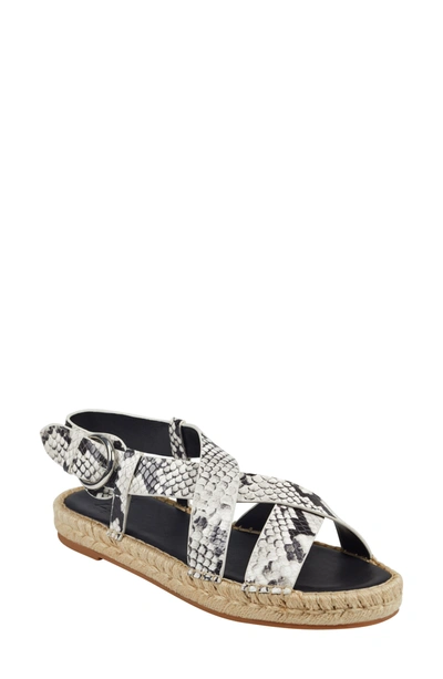 Marc Fisher Ltd Tallia Espadrille Sandal In Grey Snake Print Leather