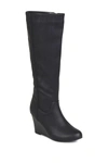 Journee Collection Langly Wedge Heel Tall Boot In Black