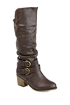 Journee Collection Journee Late Buckle Tall Boot In Dark Brown