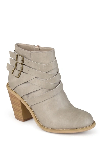 Journee Collection Strappy Ankle Bootie In Stone