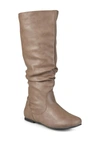 Journee Collection Jayne Ruched Tall Boot In Taupe