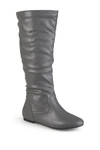Journee Collection Women's Jayne Extra Wide Calf Slouchy Knee High Boots In Grey