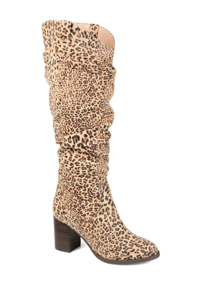 Journee Collection Womens Aneil Extra Wide Calf Stacked Heel Over The Knee Boots In Brown