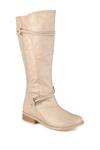 Journee Collection Harley Buckle Tall Boot In Stone