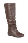 Journee Collection Women's Jayne Extra Wide Calf Slouchy Knee High Boots In Brown