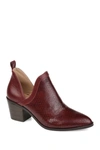 Journee Collection Terri Lizard Embossed Bootie In Wine