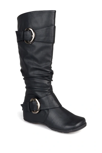Journee Collection Paris Buckle Mid-calf Boot In Black