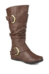 Journee Collection Paris Buckle Mid-calf Boot In Brown