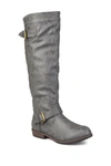 Journee Collection Women's Spokane Extra Wide Calf Knee High Riding Boots In Dark Grey