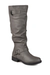 Journee Collection Women's Stormy Wide Calf Knee High Riding Boots In Grey