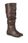Journee Collection Jayne Ruched Tall Boot In Brown