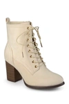 Journee Collection Baylor Lace-up Boot In Bone