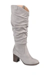 Journee Collection Aneil Ruched Tall Boot In Grey