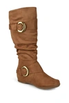 Journee Collection Jester Side Buckle Tall Boot In Camel