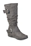 Journee Collection Jester Side Buckle Tall Boot In Grey