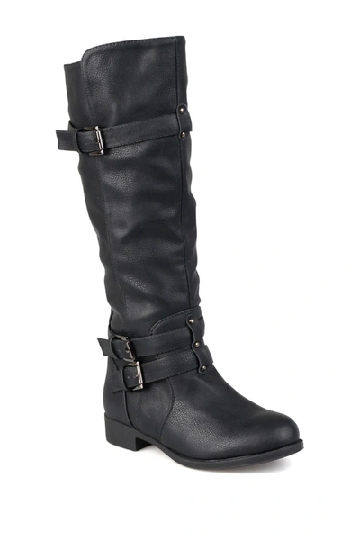 JOURNEE COLLECTION JOURNEE BITE RUCHED RIDING BOOT,870211015076